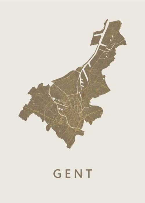 Gent Gold Stadskaart Poster Kopen