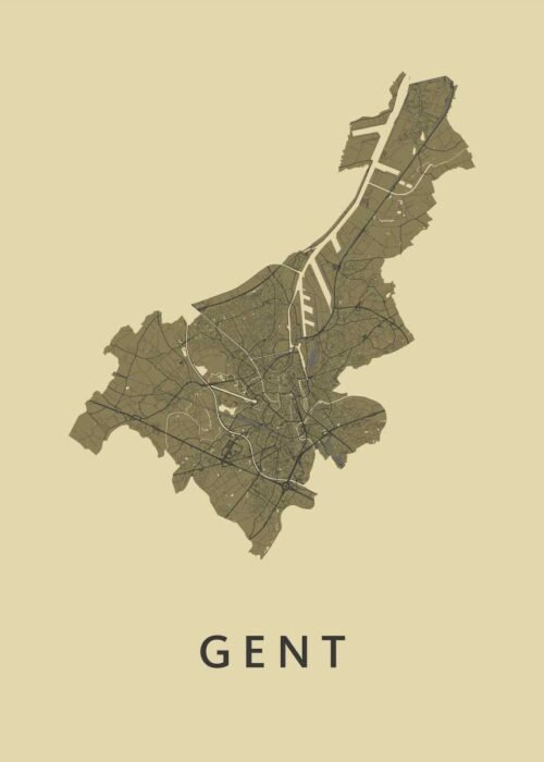 Gent GoldenRod Stadskaart Poster Kopen