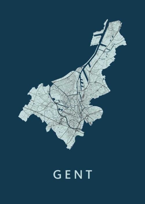 Gent Navy Stadskaart Poster Kopen