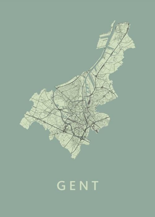 Gent Olive Stadskaart Poster Kopen