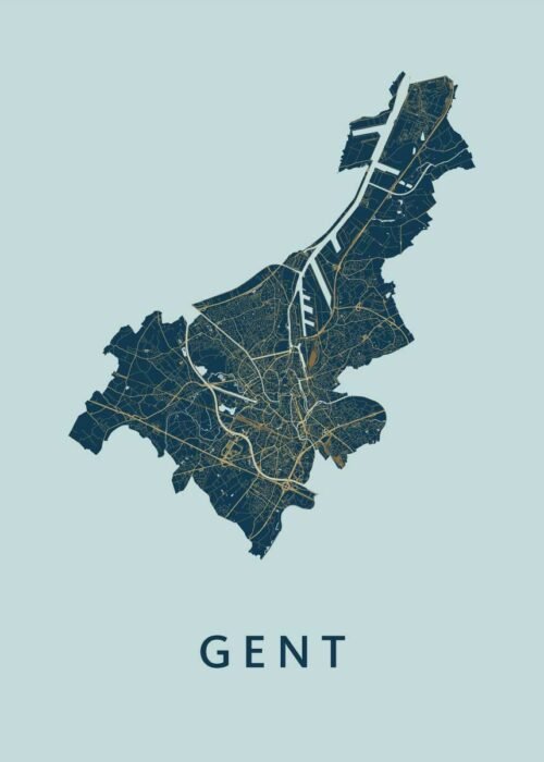 Gent Prussian Stadskaart Poster Kopen