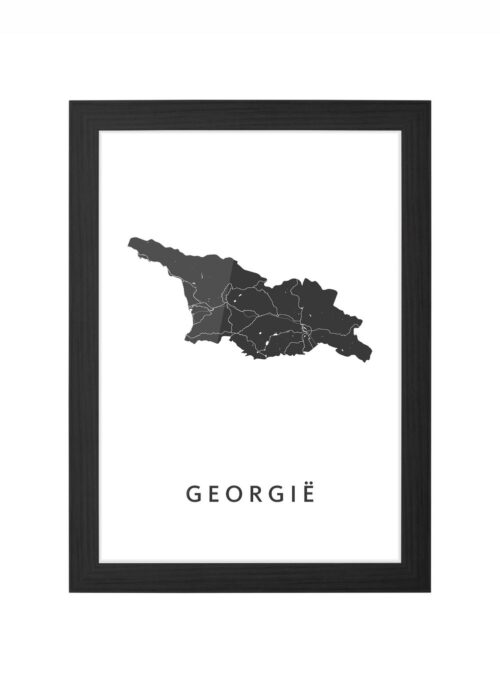 georgië landkaart poster ingelijst in zwarte lijst