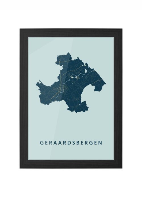 Geraardsbergen Prussian Ingelijst in Zwart lijst Kopen | Kunst in Kaart