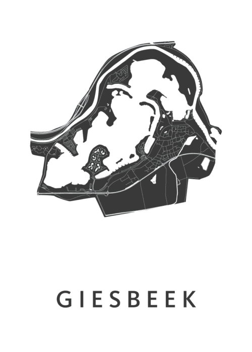 Giesbeek White Stadskaart Poster Kopen