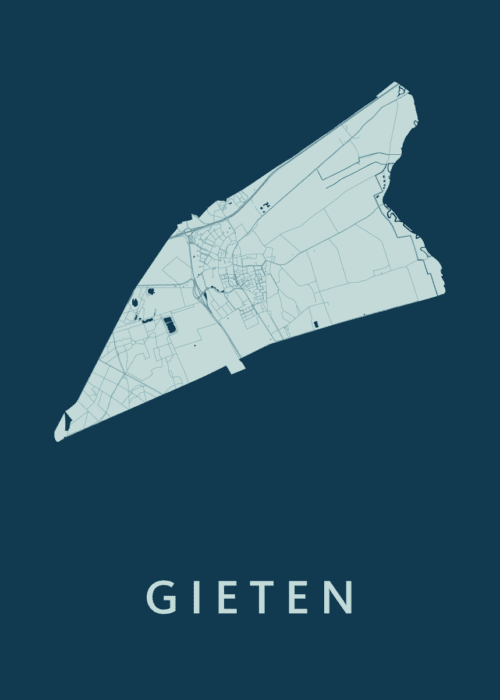 Gieten Feldgrau Stadskaart Poster Kopen