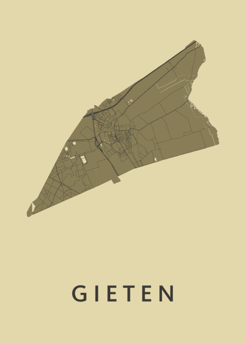 Gieten GoldenRod Stadskaart Poster Kopen