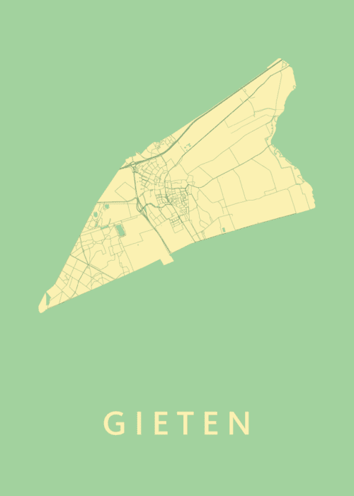 Gieten Spring Stadskaart Poster Kopen