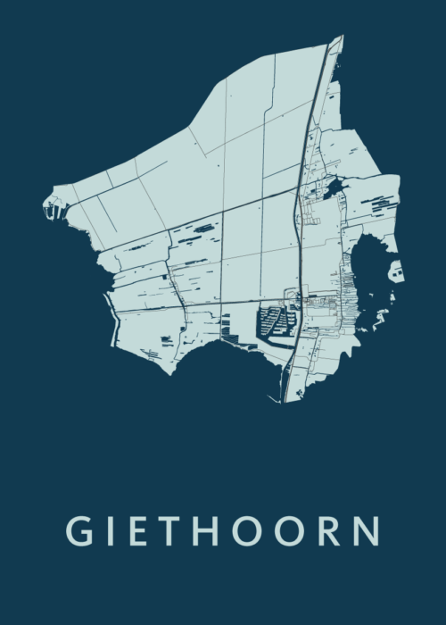Giethoorn Stadskaart poster Navy