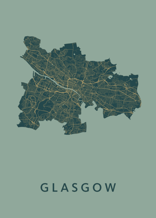 Glasgow Amazon Stadskaart Poster Kopen