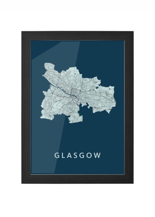 Glasgow Navy Ingelijst in Zwart lijst Kopen | Kunst in Kaart