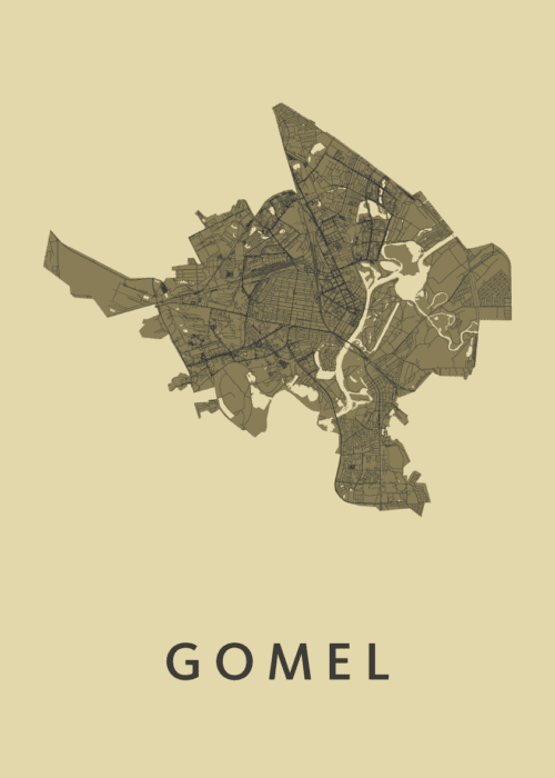 Gomel GoldenRod Stadskaart Poster Kopen