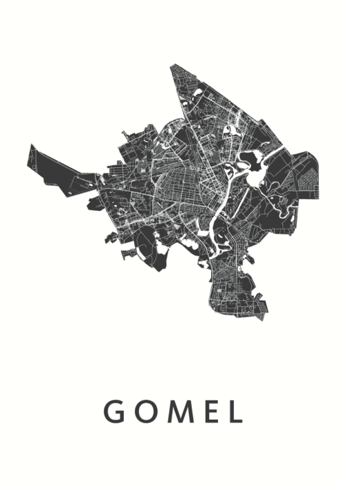 Gomel White Stadskaart Poster Kopen