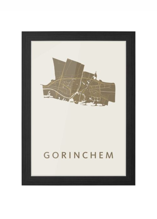 Gorinchem Gold Ingelijst in Zwart lijst Kopen | Kunst in Kaart