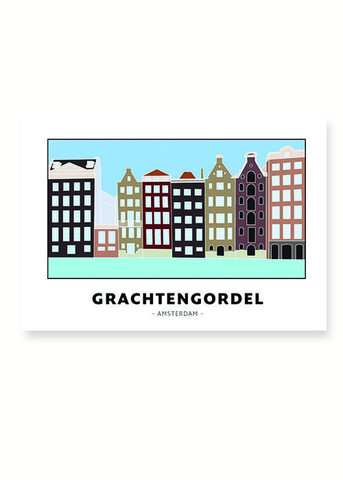 Grachtengordel - Amsterdam lijntekening print