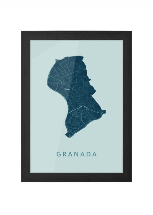 Granada Mint Ingelijst in Zwart lijst Kopen | Kunst in Kaart