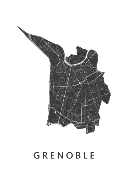 Grenoble Stadskaart Poster Kopen