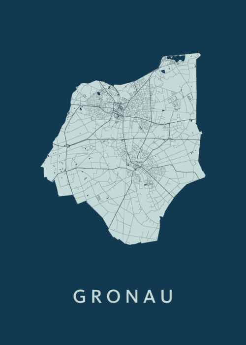 Gronau Navy Stadskaart Poster Kopen
