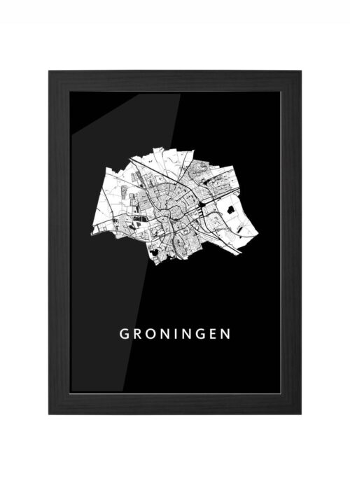 Groningen Black Ingelijst in Zwart lijst Kopen | Kunst in Kaart