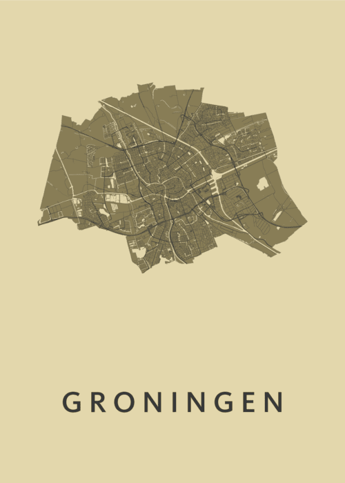 Groningen GoldenRod Stadskaart Poster Kopen