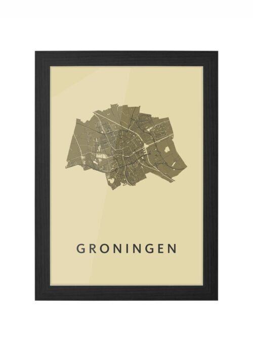 Groningen GoldenRod Ingelijst in Zwart lijst Kopen | Kunst in Kaart