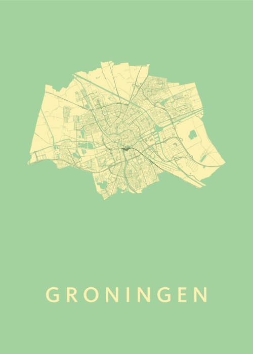 Groningen Spring Stadskaart Poster Kopen