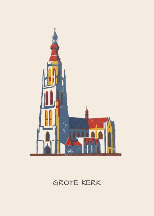 Grote Kerk Breda - Linosnede-stijl