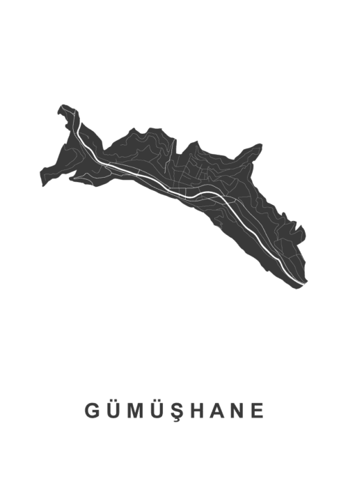 Gümüşhane Stadskaart Poster Kopen