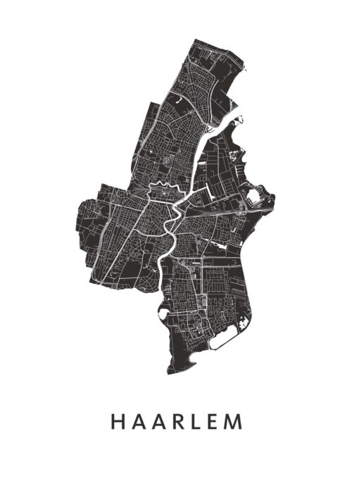 Haarlem Stadskaart - White poster Haarlem