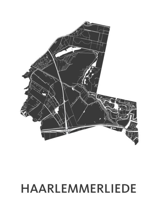 Haarlemmerliede White Stadskaart Poster Kopen