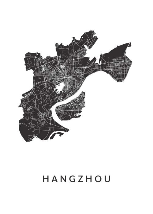 Hangzhou Stadskaart Poster Kopen