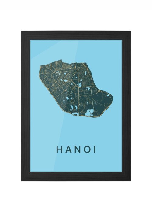 Hanoi Azure Ingelijst in Zwart lijst Kopen | Kunst in Kaart