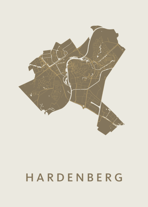 Hardenberg Gold Stadskaart Poster Kopen