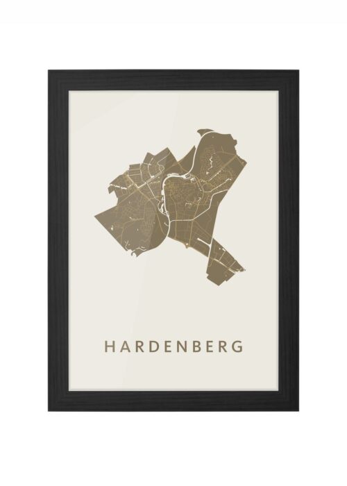 Hardenberg Gold Ingelijst in Zwart lijst Kopen | Kunst in Kaart