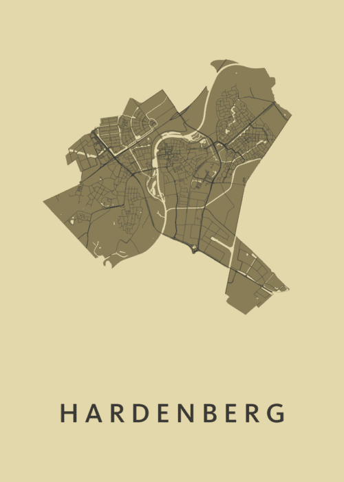 Hardenberg GoldenRod Stadskaart Poster Kopen