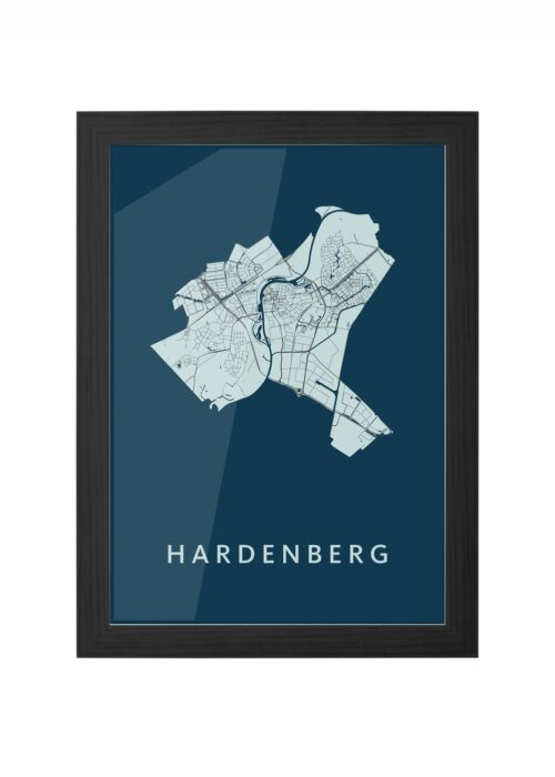 Hardenberg Navy Ingelijst in Zwart lijst Kopen | Kunst in Kaart