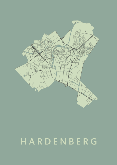 Hardenberg Olive Stadskaart Poster Kopen