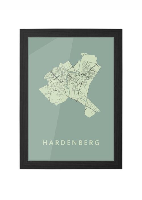 Hardenberg Olive Ingelijst in Zwart lijst Kopen | Kunst in Kaart