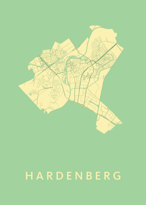 Hardenberg Spring Stadskaart Poster Kopen
