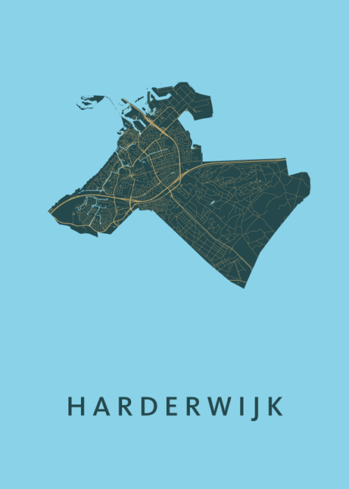 Harderwijk Stadskaart poster Azure