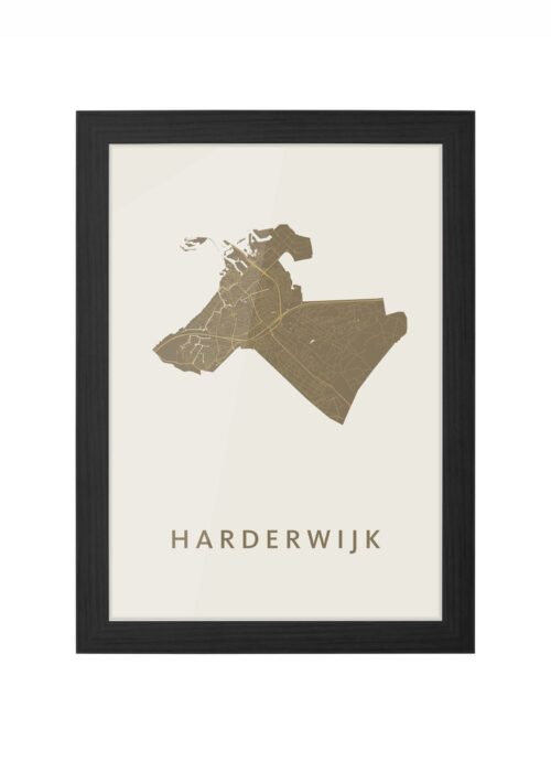 Harderwijk Gold Ingelijst in Zwart lijst Kopen | Kunst in Kaart