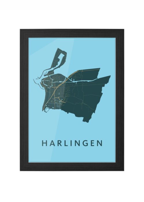 Harlingen Azure Ingelijst in Zwart lijst Kopen | Kunst in Kaart