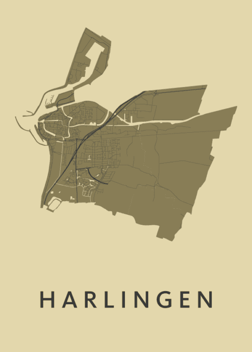 Harlingen GoldenRod Stadskaart Poster Kopen