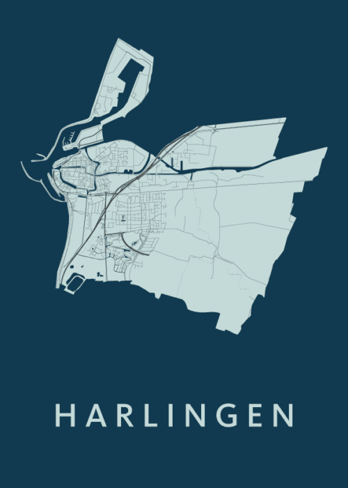 Harlingen Navy Stadskaart Poster Kopen