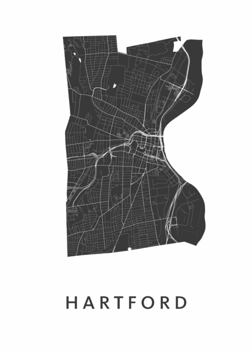 Hartford Stadskaart Poster Kopen