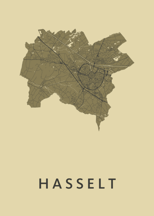Hasselt (B) GoldenRod Stadskaart Poster Kopen