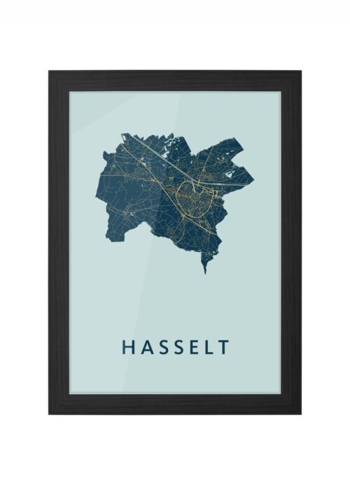 Hasselt (B) Prussian Ingelijst in Zwart lijst Kopen | Kunst in Kaart