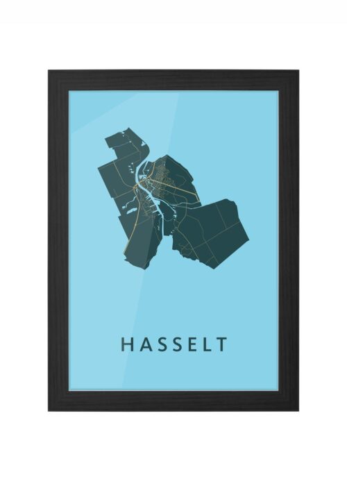 Hasselt Azure Ingelijst in Zwart lijst Kopen | Kunst in Kaart