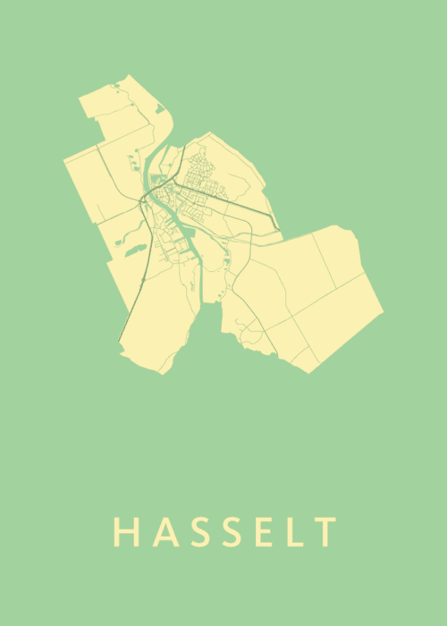 Hasselt Spring Stadskaart Poster Kopen