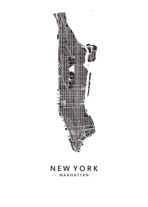 New York stadskaart poster White