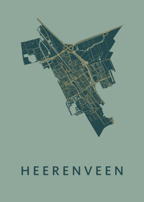 Heerenveen Stadskaart poster Amazon